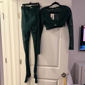 Green Lace Two-Piece Set